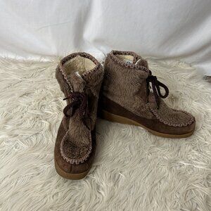 Vintage Snowland Suede Sherpa Snow Boots 10 Nordic Style